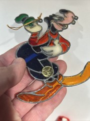 Kurt Adler Stained Glass-Plastic Goofy Suncatcher Ornament Plastic Vtg 1983 .1