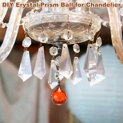 20-Pack Crystal Ball Prisms, 24mm/0.94 Inch Pendant Hanging [Red Brown]