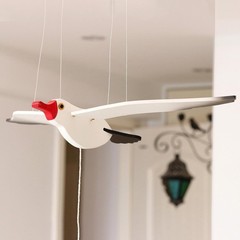 Wooden Flying Seagull Decorative Hanging Mobile Nautical Ornament Nursery Room B