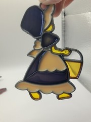 Sun Catcher Stained Glass Bonnet Girl with a Pail B139