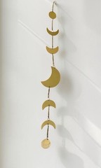 Vintage Brass Tone Moon Phase Wall Hanging Celestial Mid Century Modern Decor