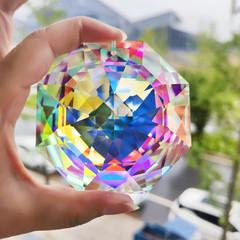 3Inch Rainbow Sun Catcher Crystals for Windows AB Colored Large Crystal Octagona
