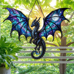 Galaxy Dragon Acrylic Suncatcher Magical Fantasy Window Decor Gift