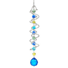 H&D HYALINE & DORA 20.5inch Gazing Ball Silver With Blue Drop Prism