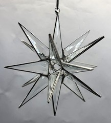 Handmade Clear Bevel Glass Moravian Star – 18 Point Hanging Star – Bethlehem