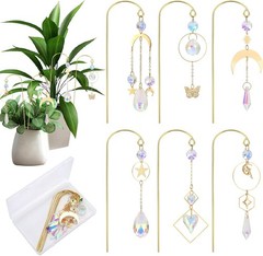Crystal Sun Catchers for Garden and Indoor Decor Gold 6 Pack