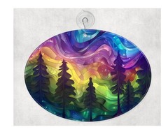 Northern Lights Glass Suncatcher, Handcrafted Window Decor