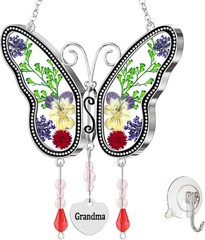 Butterfly Suncatcher Grandma Stained Glass Sun Catcher for Windows Hangings
