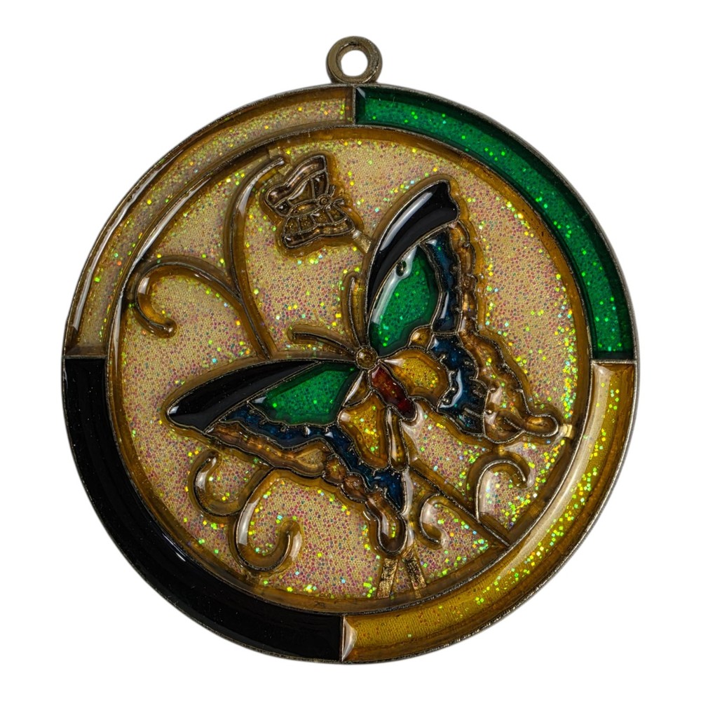 Vintage Butterfly Suncatcher Sun Catcher Enamel & Metal Window Decor Ornament