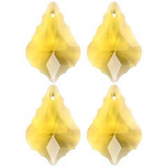 4PCS Crystal Maple Leaf Prisms, 38mm/1.5″ Pendant Hanging [Golden Yellow]