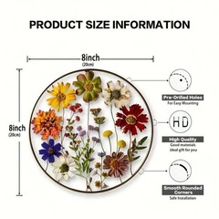 Dried Wildflower Botanical Metal Frame Acrylic Suncatcher Boho Window Decoration