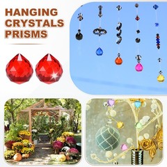 20-Pack Crystal Ball Prisms, 24mm/0.94 Inch Pendant Hanging [Bright Red]