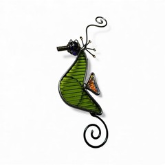 Sun Catcher Sea Horse Green Stained Glass Ornament
