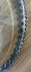 Rose Etched Beveled Glass Suncatcher w/Silver Chain Trim