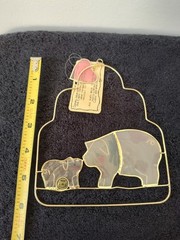 Pig Lovers: Capiz shell pig suncatcher, handcrafted in the Philippines, VTG
