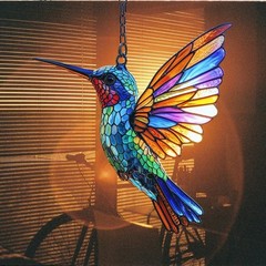 Hummingbird Flat Acrylic Suncatcher Window Hanging Indoor Outdoor Decor