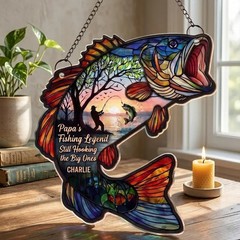 Personalized Fisherman Acrylic Suncatcher