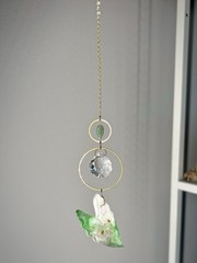 New Alocasia Leaf Sun Catcher: Tropical Theme House Plant Decor, Window Ornament