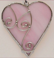 White Cresent Moon & Red Sun Handmade Real Stained Glass Celestial Suncatcher