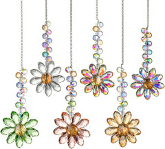 6PCS 12.5” Crystal Sunflower Suncatchers for Window Hanging, Window Sun Catcher