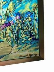 Louis Comfort Tiffany Double Rainbow Iris Stained Glass Suncatcher Glassmasters