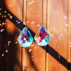 2pcs Crystal Calabash Suncatcher Prisms, Rainbow Maker Wedding & Christmas Decor