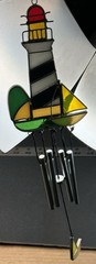 Light House & Sail Boat Stained Glass Suncatcher & Wind Chime
