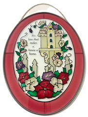 Blessed Home Oval Sun Catcher with Floral Theme Pre-Owned/Nice Condition
