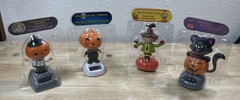 Solar Power Halloween Fall Dancing Scarecrow Cat Pumpkin – Lot – Set Of 4