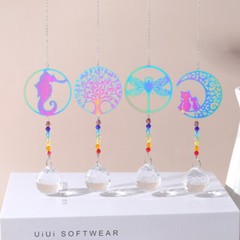 4Pcs Crystal Suncatcher Chandelier Chakra Bead Prism Ball Window Hanging Decor