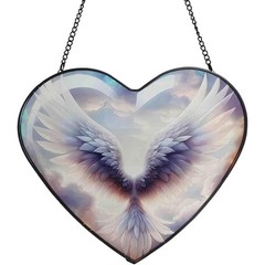 Heart Shaped Stained Glass Suncatcher Hanging Ornament Home Decor Gift New