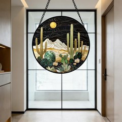 Stained Glass Cactus Suncatcher for Home Decor Unique Gift for Occasions