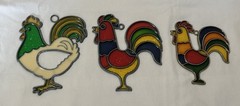 LOT OF 3 ROOSTER SUNCATCHERS