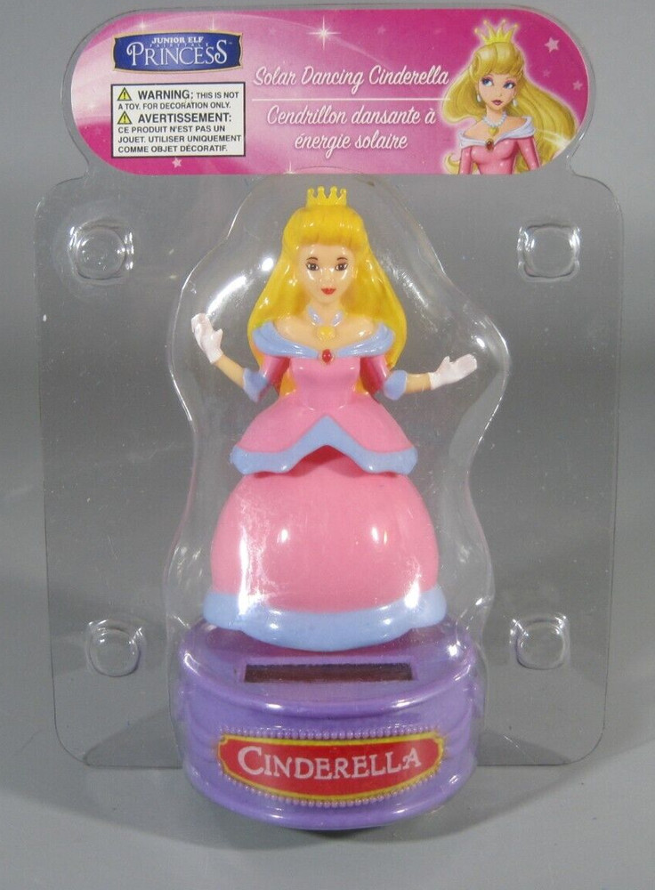 Solar Dancing CINDERELLA PRINCESS Pink Purple TOY Light Powered BOBBLE HEAD