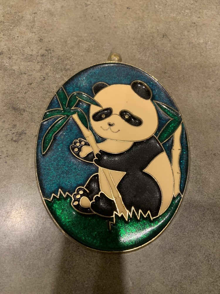 Vintage Suncatcher Panda Bear & Bamboo Window Decoration Ornament