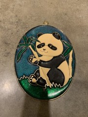 Vintage Suncatcher Panda Bear & Bamboo Window Decoration Ornament