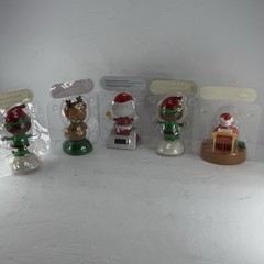 Lot Of #5 Solar Dancing Christmas Characters 1 Dog 2 Elves 2 Santa’s