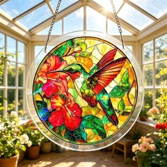Acrylic Colorful Birds Sun Catcher 2D Flat Puzzle Window Spring Decor Wall