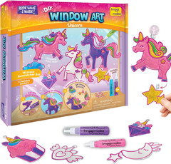 Window Art Unicorn | Low Mess Suncatcher Kit | 16 Pieces Glass Painting Set | Ki