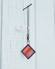 Stained Glass Charm – Tiffany Technique – Iridescent glass – Handmade