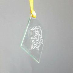 Celtic Love Knot Engraved Glass Suncatcher Ornament, Free Personalization