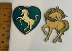 Vintage 80’s Lot Of 2 Unicorn Suncatchers Window Fantasy Mythical