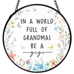 Stained Glass Window Hangings for Grandma Sun Catchers & Wall Art Decor