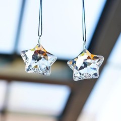 Crystal Star Prisms Suncatcher Set 2pcs K9 Glass Light Reflection Home Decor New