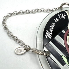 AMIA Studios Music Is Life Text Piano Keys & Roses Suncatcher 3.75″