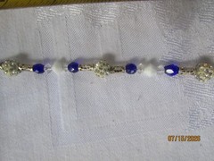 Handmade Crystal & Beads Suncatcher Prismatic Colors 10 Inches Blue Silver Metal