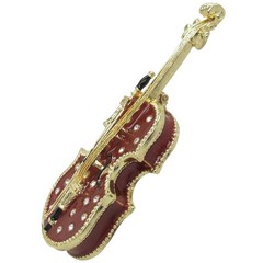 Violin Jeweled Trinket Box with Austrian Crystals, #2
