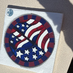 Glassmasters Glass Suncatcher Patriotic American Flag Red White Blue Design