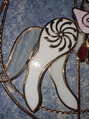 Vntg Merry-Go-Round Carousel Horse Gold Iridescent Stained Glass Suncatcher