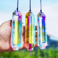 HDCRYSTALGIFTS 3 Pack 5″ Large Crystal Sun Catcher Prisms for Windows, AB Col…